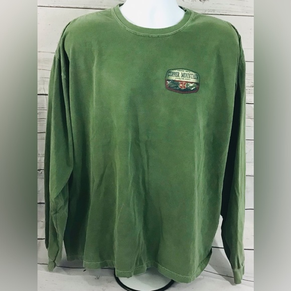 Copper Mountain Colorado Men’s 2XL, LS Olive Green Shirt - Picture 1 of 3